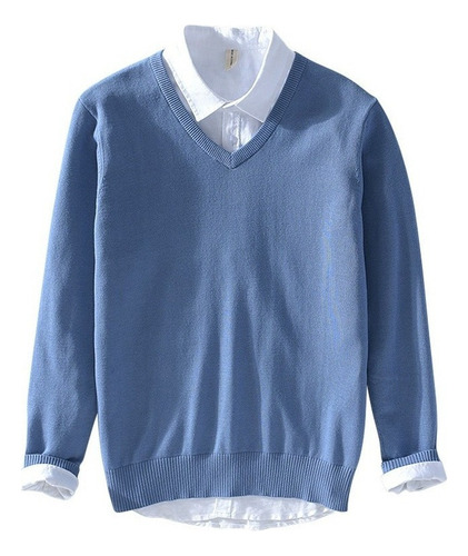 Men's Long Sleeved 100% Cotton Knit Sweater 2024