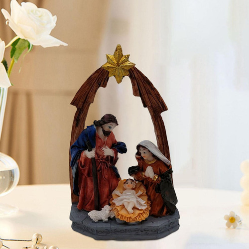 Presépio Figurine Set Pintado À Mão Escultura Tradicional