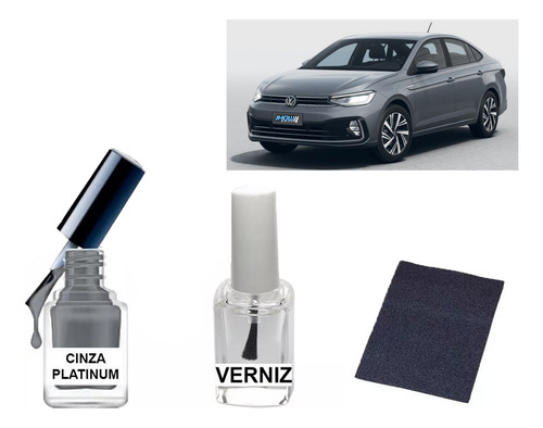 Tinta Tira Risco Automotiva Vw Up Cinza Platinum