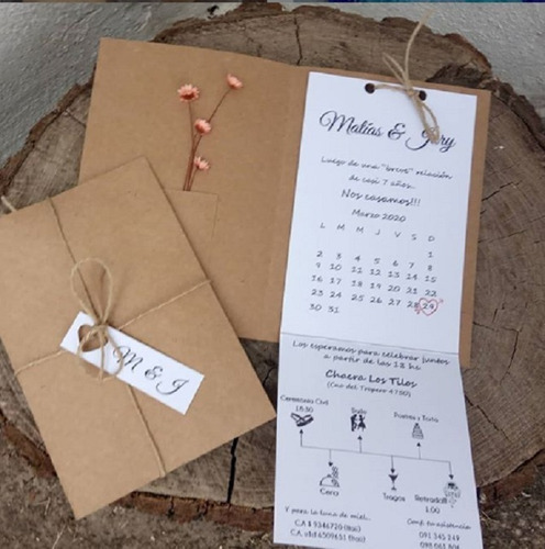 Tarjetas De 15 Bodas Casamiento Kraft Rodales De $10 Y Mas