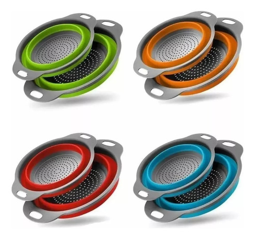 Colador De Silicona Plegable Frutas Verduras Escurrir Pastas Color