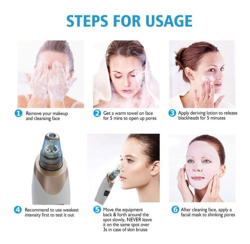 Imagem 6 de 8 de Sugador P/ Limpeza Renovação Pele Tira Cravos Remove Vácuo