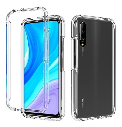 Funda 360 2 En 1 Uso Rudo Bicolor Transparente Huawei Y9s