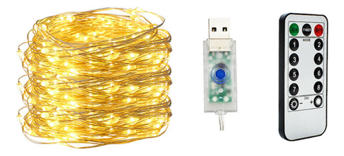 Cadena De Luces Usb De 20 M Con Mando A Distancia, 200 Led D