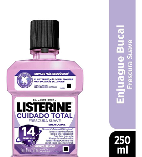 Listerine Cuidado Total Zero  X 250ml