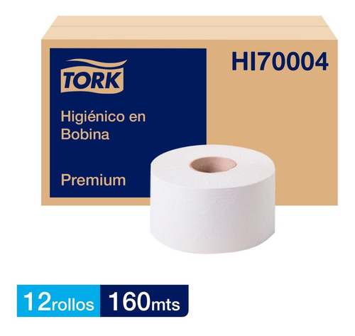 Imagen 1 de 3 de Papel Higiénico Tork Jumbo Bobina Premium 12 Rollos De 160m.