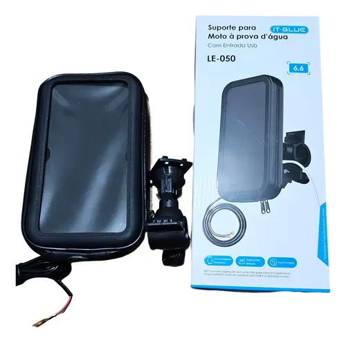 Suporte Celular Guidão Moto USB Impermeável It Blue 360° LE-050