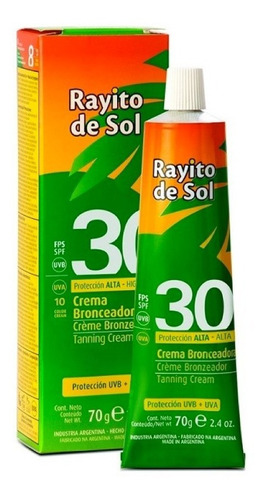 Rayito De Sol Crema Bronceadora Spf 30 X 70g | Sagrin