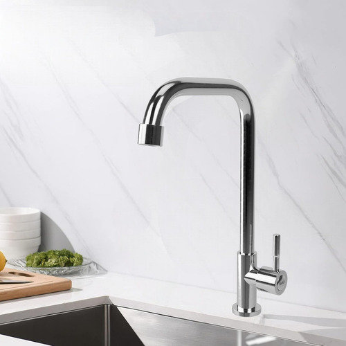 Torneira Cozinha Pia Bica Decada Bancada Mesa Preço Monocomando Swin Gourmet Fc-136 Via Flix Cromado