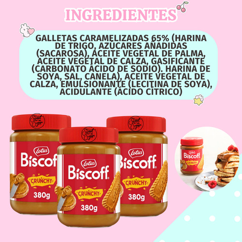 Crema Untable Lotus Biscoff Galleta Crunchy 380g 10 Piezas