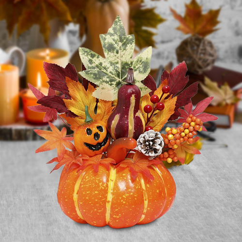 Centro De Mesa Con Adornos De Calabazas De Estilo I