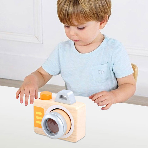 Mini Brinquedo De Câmera De Bebê De Madeira Fingir Jogar