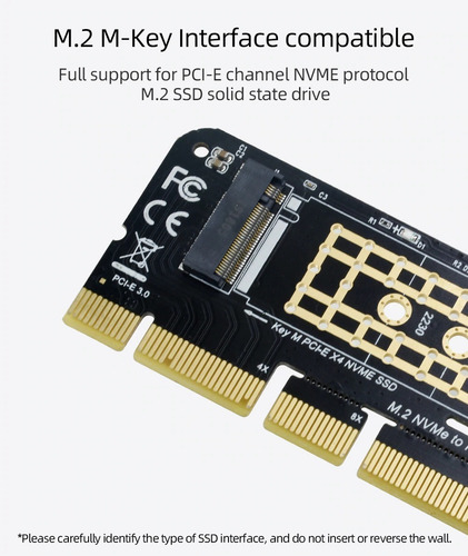 Adaptador M.2 A Pcie X4 X8 X16 Soporta Disco Ssd Nvme Mkey