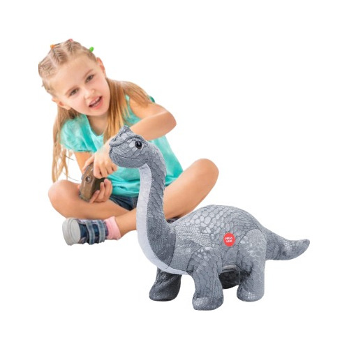Dinosaurio Con Control Remoto De Peluche Con Sonido Gris