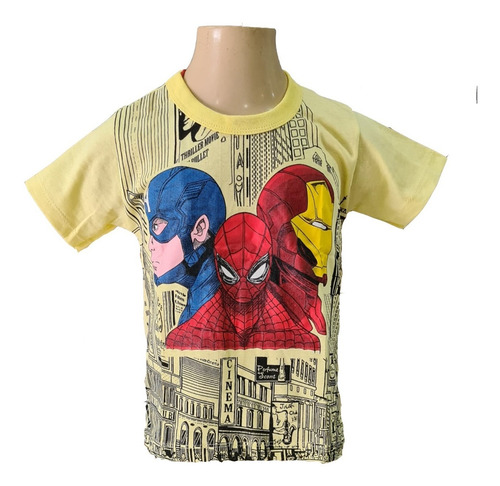 Imagem 4 de 10 de Kit 3 Camiseta Infantil Juvenil Menino Personagens Herois
