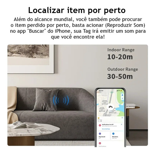Kit 04 Rastreador Smart Tag À Prova D'água Para iPhone Ios