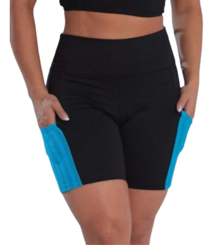 Short Meia Coxa Esportivo Fitness Academia Com Bolso Dry Fit