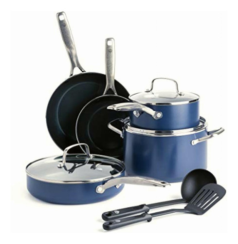 Blue Diamond Cookware Juego De 10 Ollas Y Sartenes