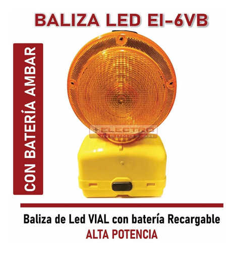 Baliza Led Ei-6vb Intermitente Bateria Recargable Ambar