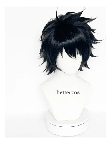 Peruca De Cosplay L.lawliet Death Note L Curta Preta Shaggy