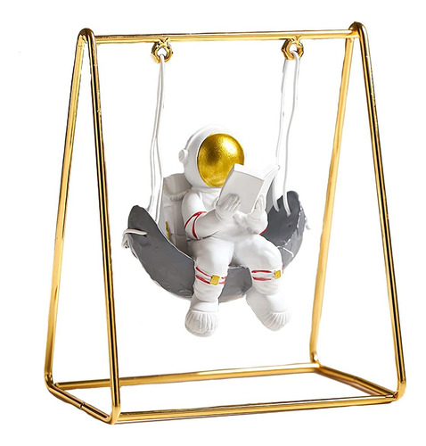 Estatua De Astronauta, Escultura De Lectura Sobre Columpio