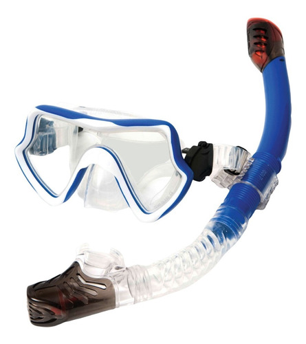 Set De Buceo Snorkel National Geographic Vea 2 Azul Y Blanco