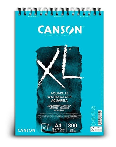 Canson Xl Croquera Aquarelle Acuarela A4 21 X 29 Cm 300 G/m2
