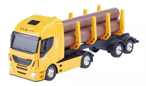 Caminhão Brinquedo Infantil Carga de Madeira Grande Iveco