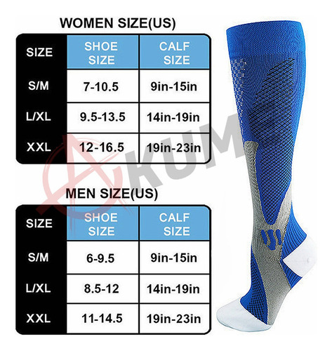 6 Pares Calcetines De Compresión Deportiva Para Hombre Mujer