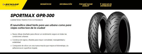 Imagen 4 de 4 de Llanta Moto Posterior Dunlop Gpr300 - 150/60r17 Ns200 R15 Fz