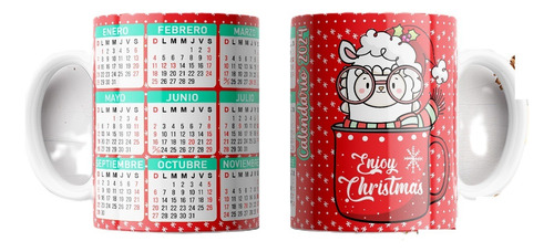 Plantillas Tazas Calendarios 2024 Navidad Sublimar Diseños 