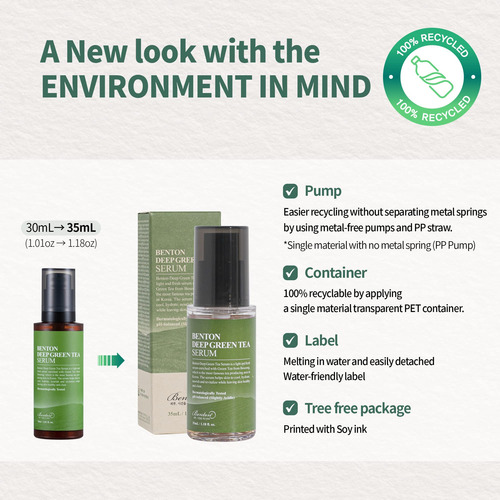 Sérum Benton Deep Green Tea 30 Ml - Nutritivo E Hidratante