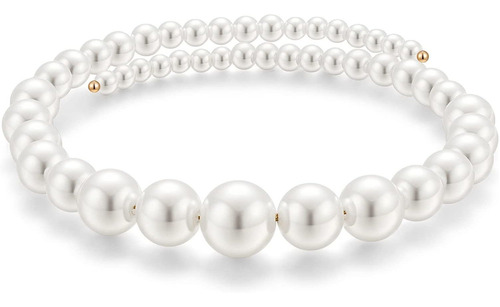 Elegante Collar De Perlas Para Mujer, Gargantilla De Perlas 