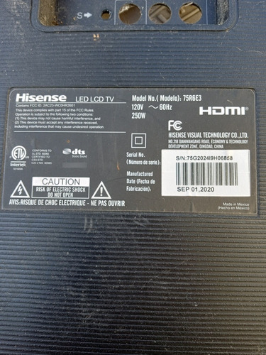 Tarjeta Fuente Hisense 75r6e3 (rsag7.820.9863/roh) (*346 (Usado)