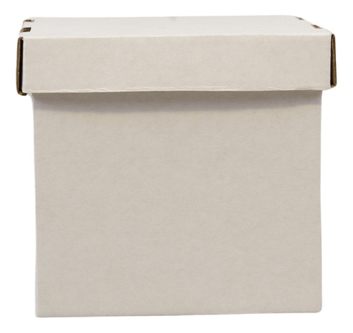 50 Cajas Cuadrada 15 Cm Con Tapa Cartón Micro Armable Color Blanco