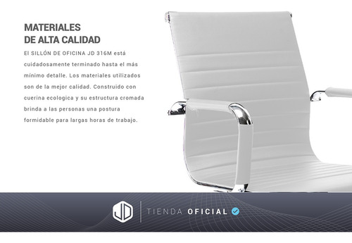 Combo X 2 Unidades Sillas Jd Escritorio 316m Cuero Blanco
