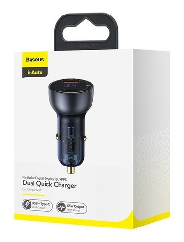 Cargador Celular Para Auto Duo Usb A Usb C Carga Rápida 65w