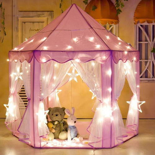 D Tienda De Campaña Princess Castle For Niña Con Luces Led