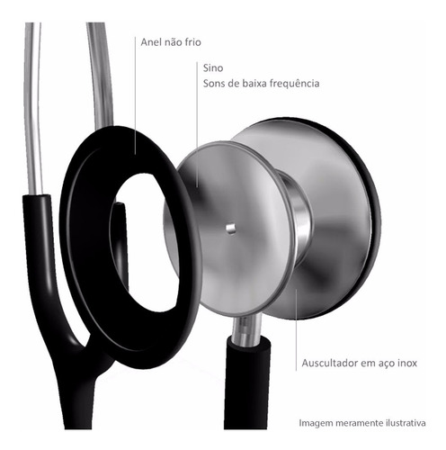 Imagem 3 de 4 de Estetoscópio Spirit Pro-lite Adulto Black Edition