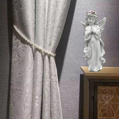 Set De 2 Estatua Angel Guarda Rezando Pie Jhn
