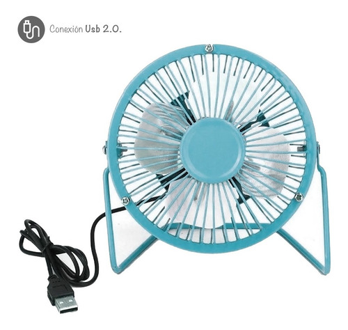 Imagen 2 de 10 de Ventilador Mini Usb Metalico.