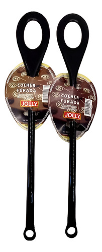 Kit 2 Colher Furada P/ Bater Clara Em Neve E Refresco Jolly
