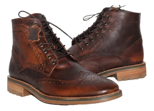 Bota Caf Para Hombre Estilo Bostoniano Brogue Fabi n Arenas