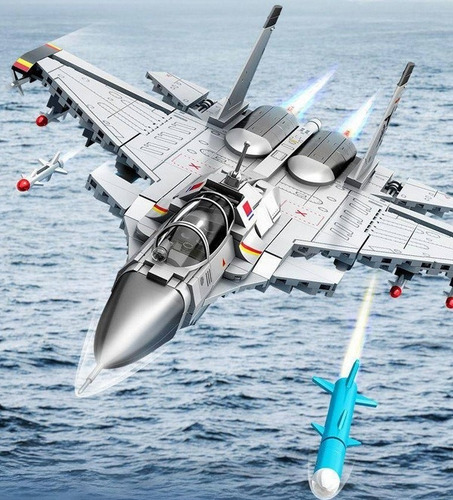 Avion F-15 Bloques P/armar 645 Pzas Sembo 201944 Versión Del Personaje Avion De Guerra F-15