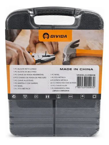 Kit Ferramentas Oivida 129 Peças Combinadas Com Maleta