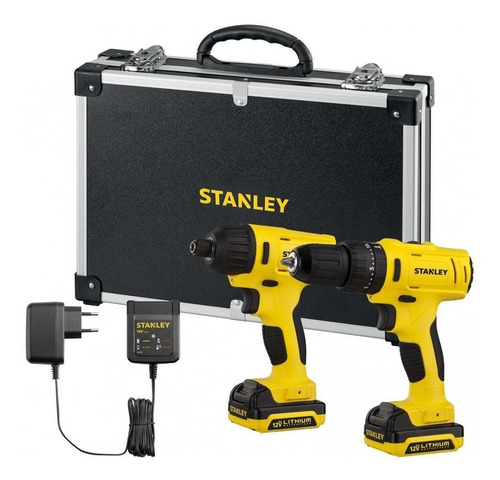 Furadeira e Parafusadeira 3/8" e Parafusadeira 1/4" Stanley Modelo SCHI121S2FK 2 Baterias 12V