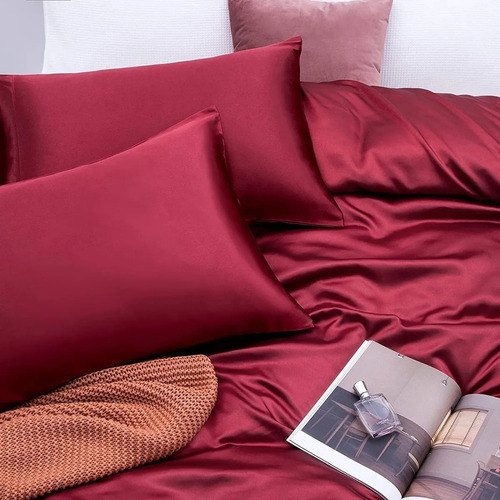 Conjunto De Cama Doble Matrimonial 1800 En Satén 4 Piezas