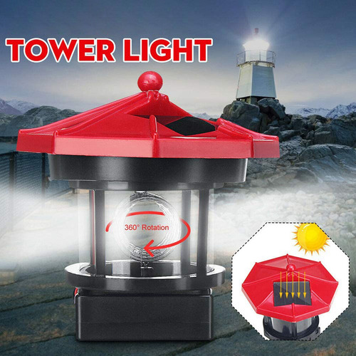 Faro Giratorio Solar Led Decorativo Para Exteriores