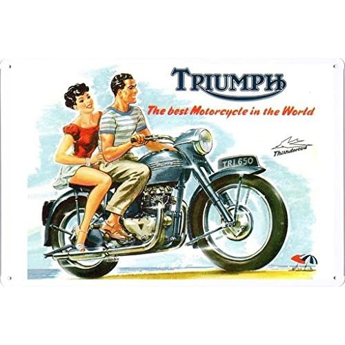 Póster De Lata Triumph Tri650 Thunderbird 7.8 X11.8  D...