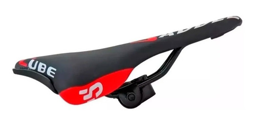 Imagem 4 de 5 de Selim Cube Vazado Bike 26/29 Preto Com Vermelho Mtb Speed